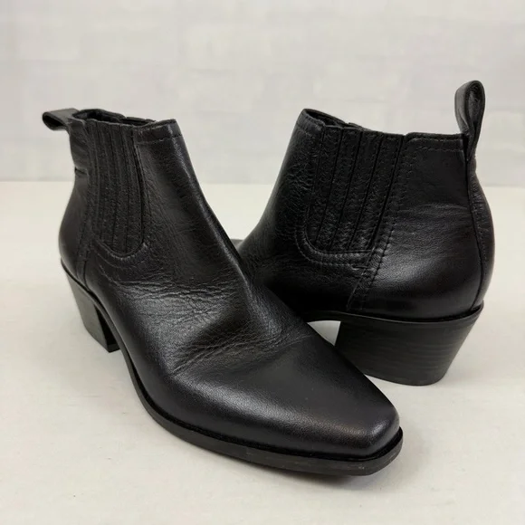 Lucky Brand Licidola Black Leather Ankle Boots Women’s Size 7M - Picture 1 of 8